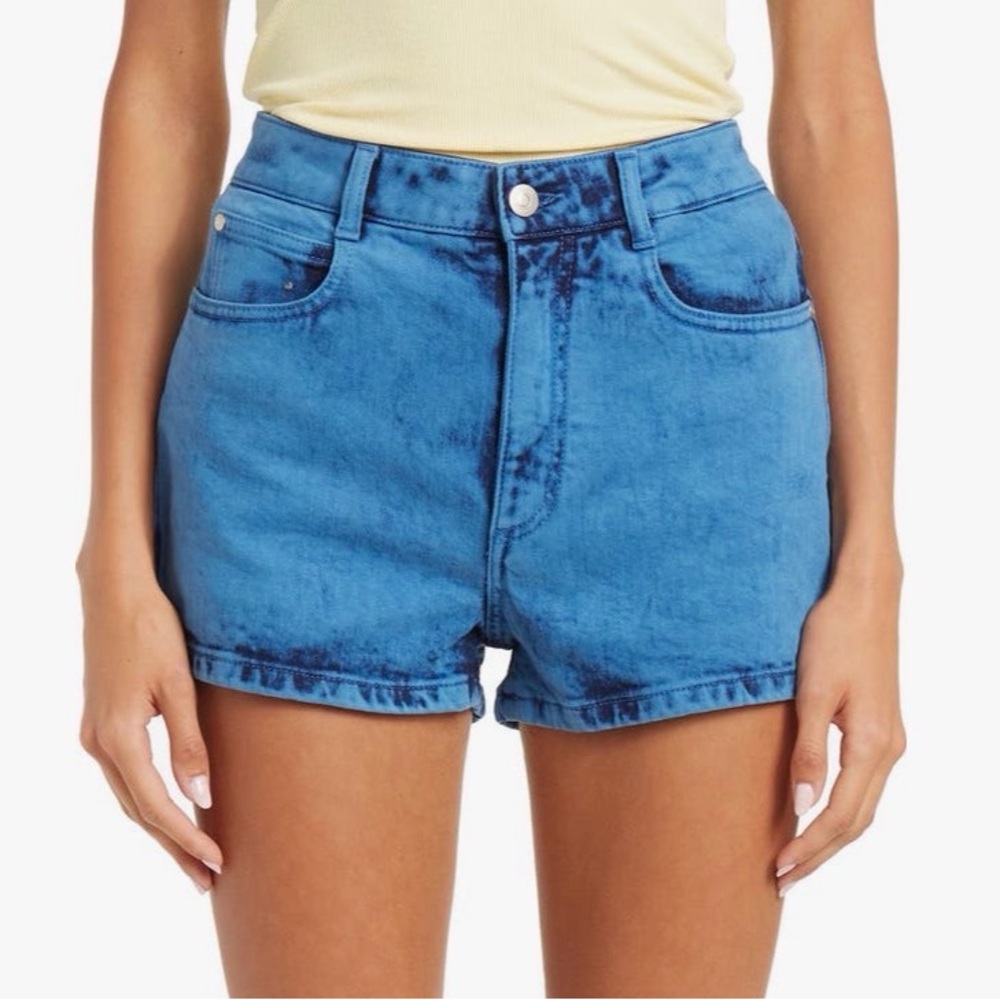 Stella McCartney Acid Wash High-Waisted Blue Denim Shorts Size 27